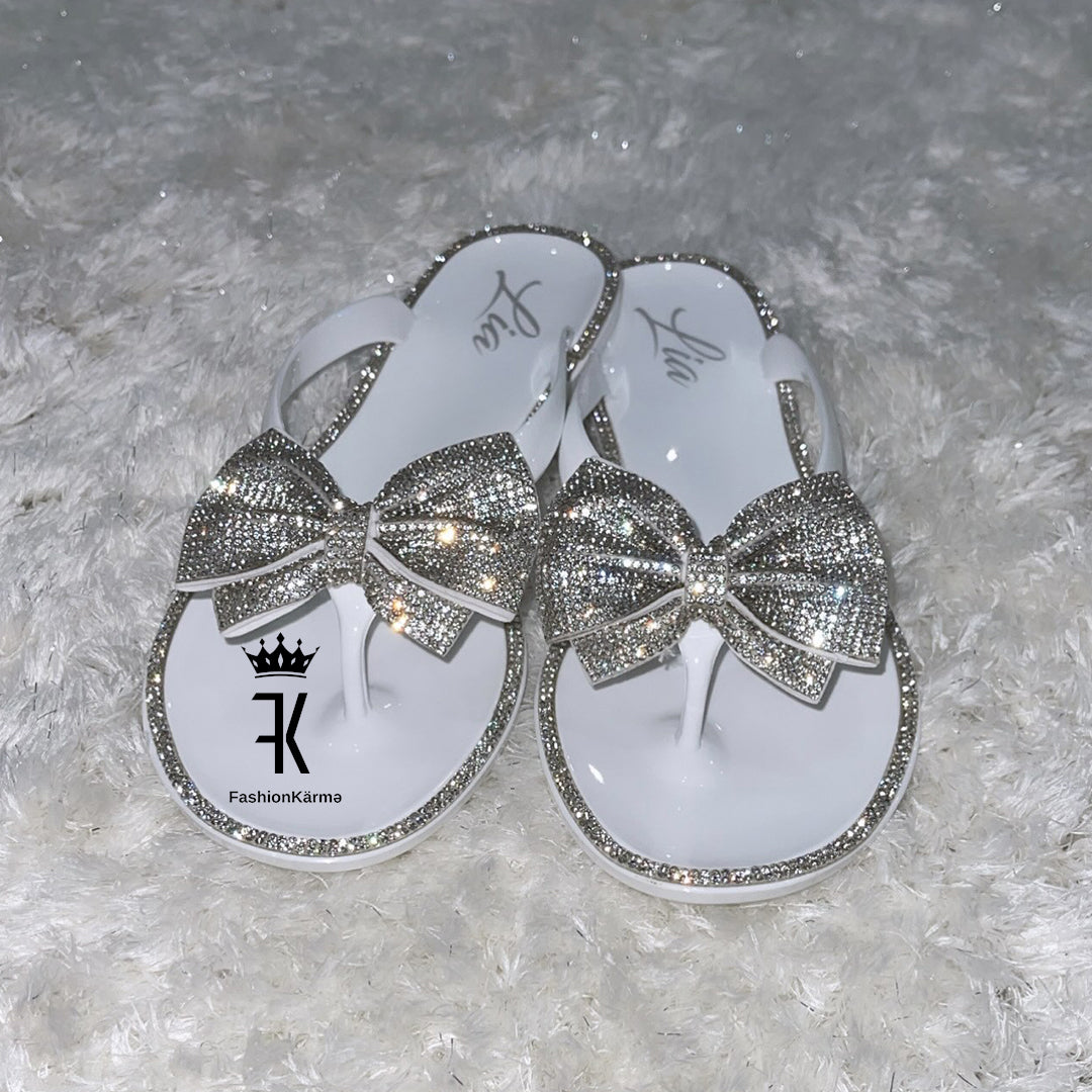 White jeweled online sandals