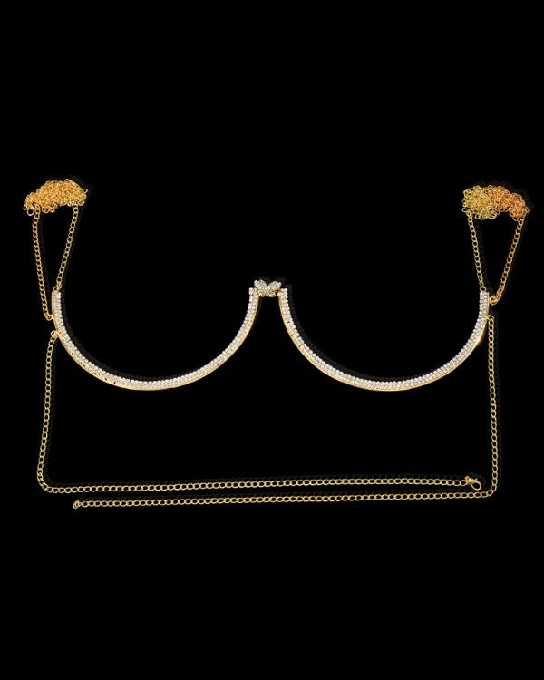 Rhinestone Butterfly Bra Body Chain
